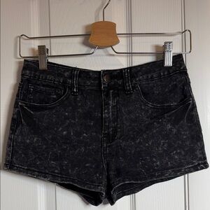 Forever 21 Black Acid Wash Jean Shorts